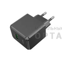 Блок питания сетевой 1 USB HOCO CS12A Ocean, PD18Вт, QC3.0, цвет: чёрный (1/28/168)
