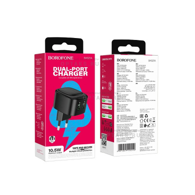 СЗУ Borofone BAS21A, 5V, 2.1A, черный